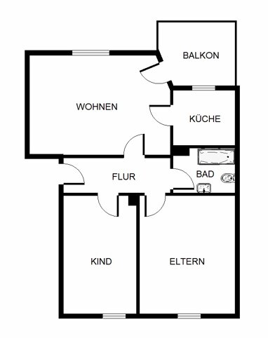 Wohnung zur Miete 419 € 3 Zimmer 58 m² Erdgeschoss Bülsestraße 84 Scholven Gelsenkirchen 45896
