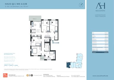 Wohnung zur Miete 1.816 € 6 Zimmer 113,5 m² frei ab sofort Gartenstr. 227 Lustnau - Aeule Tübingen 72074