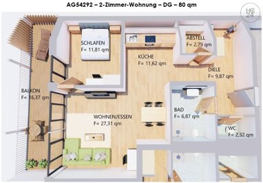 Wohnung zur Miete 1.420 € 2 Zimmer 80 m² 3. Geschoss Kaufbeuren Kaufbeuren 87600