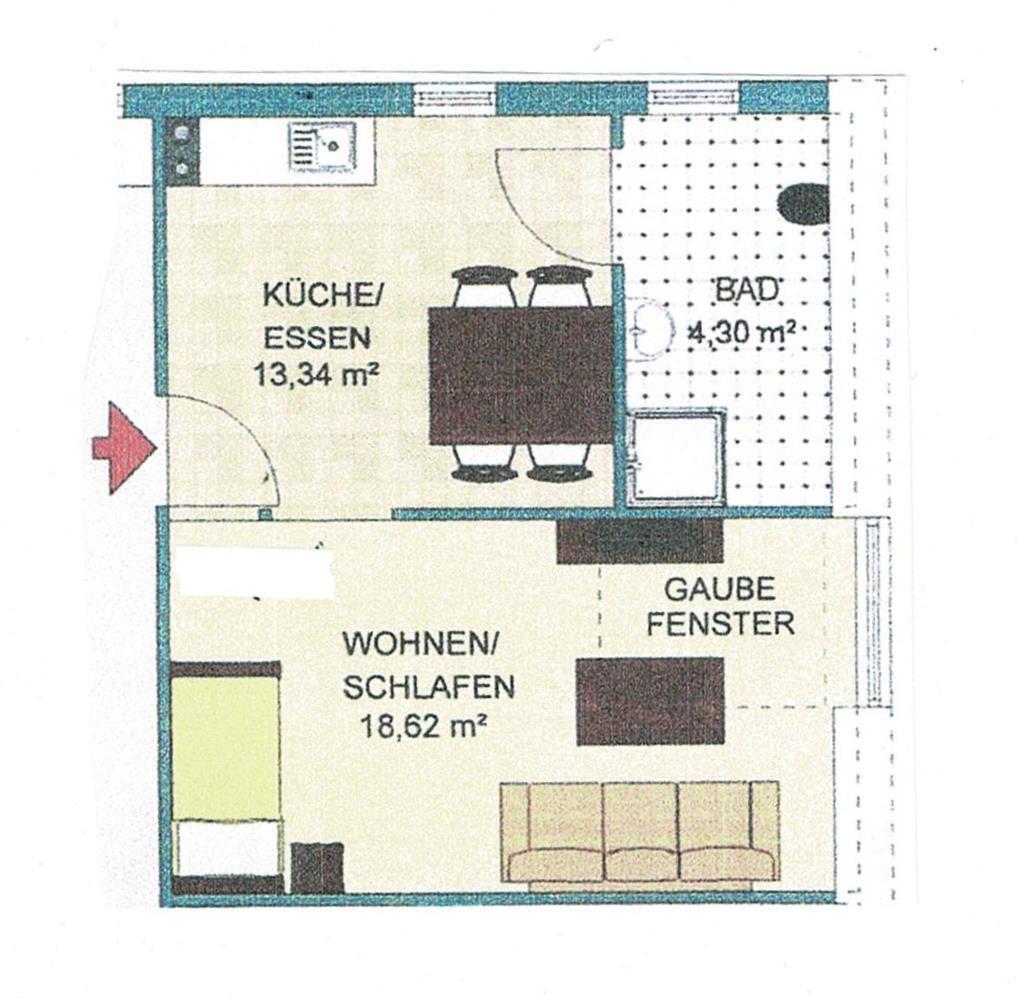 Wohnung zur Miete 465 € 1,5 Zimmer 37 m²<br/>Wohnfläche 2. Stock<br/>Geschoss Unterwaldhausen Unterwaldhausen 88379