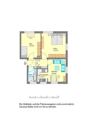 Wohnung zur Miete 389 € 3 Zimmer 56,6 m² Erdgeschoss Pinneichenstraße 16 Detmold - Kernstadt Detmold 32756