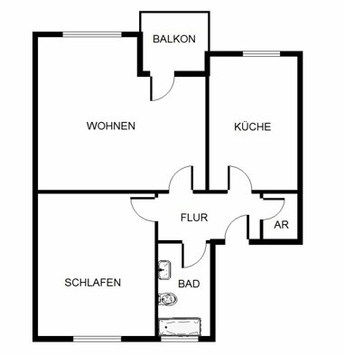 Wohnung zur Miete 621,27 € 2 Zimmer 55,9 m² 3. Geschoss Mintarder Weg 20 Unterrath Düsseldorf 40472