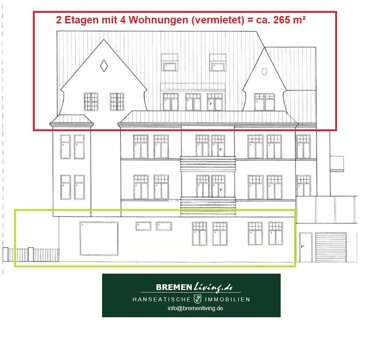Wohnung zum Kauf 498.000 € 8,5 Zimmer 265 m² 3. Geschoss Steintor Bremen 28203