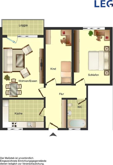 Wohnung zur Miete 747 € 3,5 Zimmer 67,3 m² 3. Geschoss frei ab 16.03.2025 Wilhelm-Kreis-Straße 25 Garath Düsseldorf 40595