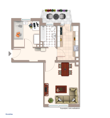 Wohnung zur Miete 560 € 1,5 Zimmer 44 m² 4. Geschoss Künhoferstr. 15 Veilhof Nürnberg 90489