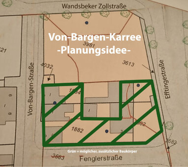 Wohn- und Geschäftshaus zum Kauf 15.000.000 € 3.780 m² 1.118 m² Grundstück von-Bargen-Straße 5 + 7 + 9 Wandsbek Hamburg Wandsbek 22041
