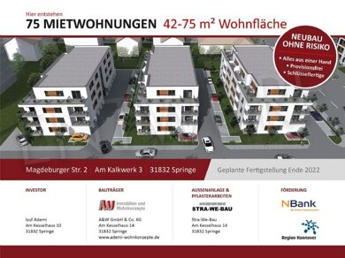 Wohnung zur Miete 299 € 2 Zimmer 41,5 m² 3. Geschoss frei ab sofort Magdeburger Str. 2b Springe Springe 31832