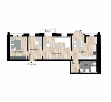 Wohnung zur Miete 590 € 3 Zimmer 80 m² 3. Geschoss Niederhoner Str. 6 Eschwege Eschwege 37269