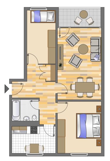 Wohnung zur Miete 689 € 3 Zimmer 69 m² Erdgeschoss Elbestraße 19 Norf Neuss 41469