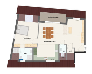 Wohnung zur Miete 1.280 € 2 Zimmer 75 m² -1. Geschoss Dörnweg 17 Eschborn Eschborn 65760