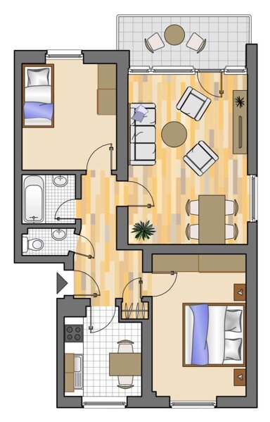 Wohnung zur Miete 469 € 3,5 Zimmer 62 m² 1. Geschoss frei ab 13.12.2024 Bachstelzenweg 28 Marl - Hamm Marl 45772