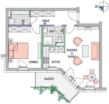 Wohnung zur Miete 720 € 2 Zimmer 56,8 m² 3. Geschoss Fettenvorstadt / Stadtrandsiedlung Greifswald 17489