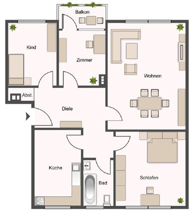 Wohnung zum Kauf Provisionsfrei 259.000 € 4,5 Zimmer 79 m² 1. Geschoss Knittkuhl Düsseldorf 40629