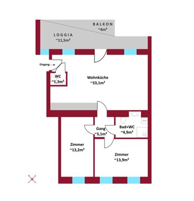 Wohnung zum Kauf 522.500 € 3 Zimmer 71,5 m² Wien 1160