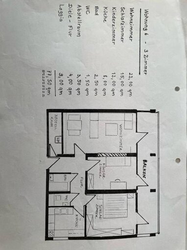 Wohnung zum Kauf Provisionsfrei 270.000 € 3 Zimmer 77,5 m² Ettlingen - Kernstadt 2 Ettlingen 76275
