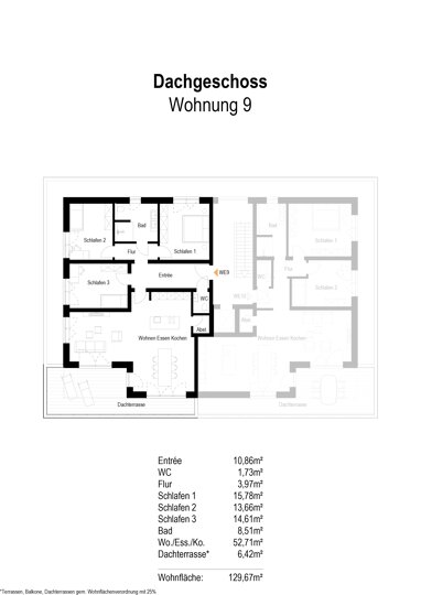 Penthouse zum Kauf Provisionsfrei 572.000 € 4 Zimmer 130 m² Meschede Meschede 59872