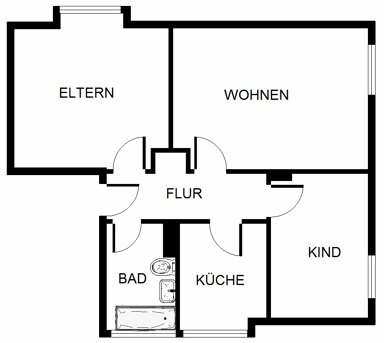 Wohnung zur Miete 399 € 3 Zimmer 53,7 m² 2. Geschoss frei ab 14.02.2025 Ottestraße 22 Hassel Gelsenkirchen 45896