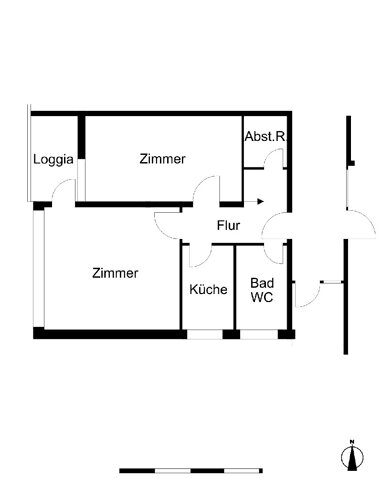 Wohnung zur Miete 319 € 2 Zimmer 53,7 m² 8. Geschoss Rickmersstraße 58 Twischkamp Bremerhaven 27568