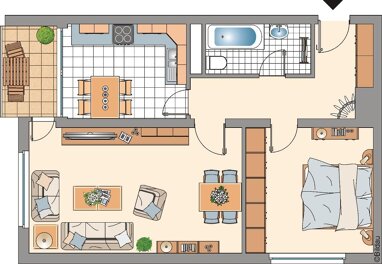 Wohnung zur Miete 379 € 3 Zimmer 60,8 m² 2. Geschoss Kurt-Schumacher-Straße 1 Rentford - Nord Gladbeck 45966