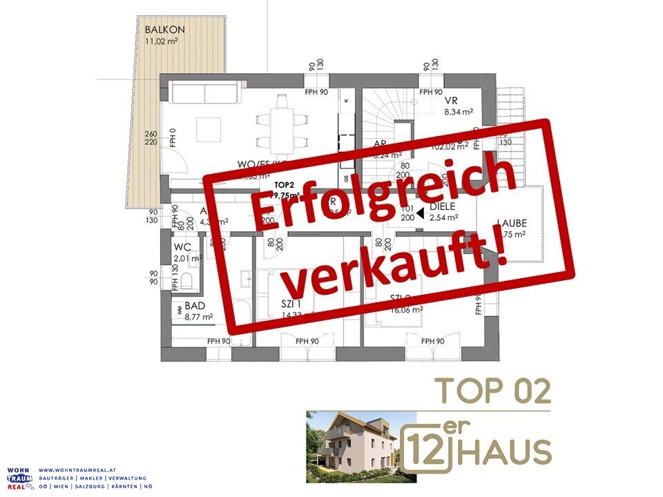 Wohnung zum Kauf Provisionsfrei 449.000 € 3 Zimmer 79,8 m²<br/>Wohnfläche 1. Stock<br/>Geschoss Obertrum am See 5162