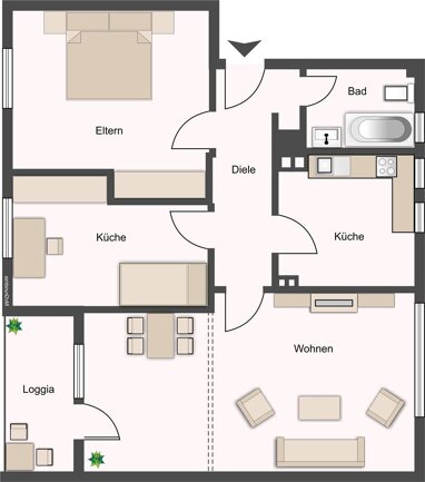 Wohnung zur Miete 346,87 € 3 Zimmer 71,6 m² Am Hang 2 Kalve / Wefelshohl Lüdenscheid 58511