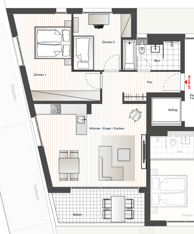 Wohnung zum Kauf 407.900 € 3 Zimmer 74 m² 1. Geschoss Sonnenhalde 3 Amorbach Neckarsulm 74172