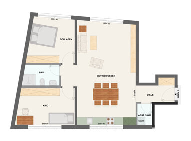 Wohnung zur Miete 1.300 € 3 Zimmer 76 m² -1. Geschoss Dörnweg 17 Eschborn Eschborn 65760