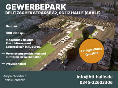 Produktionshalle zur Miete provisionsfrei 600 m² Lagerfläche Delitzscher Straße 82 Büschdorf Halle 06112