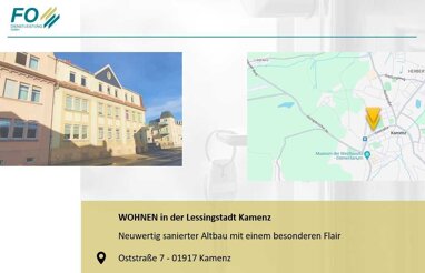 Wohnung zur Miete 530 € 2 Zimmer 62,7 m² Erdgeschoss Oststraße 7 Kamenz Kamenz 01917