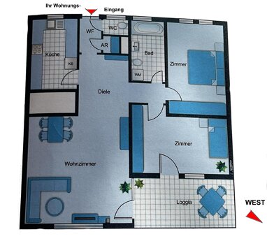 Wohnung zum Kauf 3,5 Zimmer 89 m² 3. Geschoss Friedrichshafen - Mitte 1 Friedrichshafen 88045