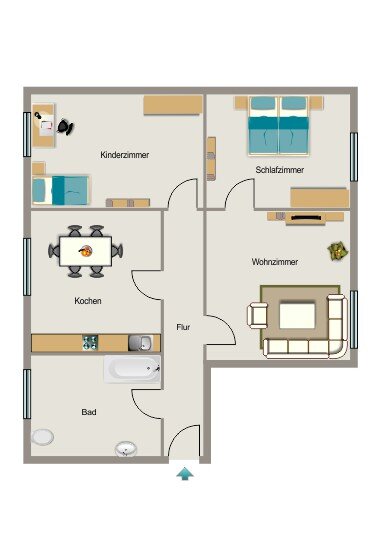Wohnung zur Miete nur mit Wohnberechtigungsschein 255,73 € 3,5 Zimmer 61,1 m² 1. Geschoss Johannesstraße 110 Welheim Bottrop 46238