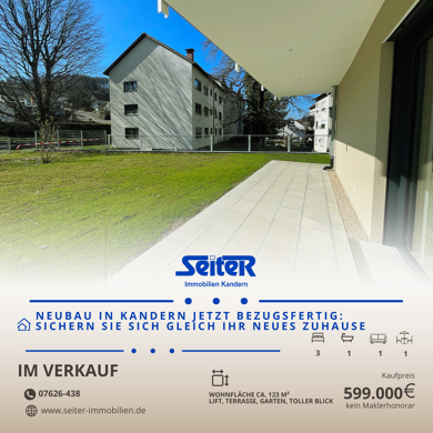 Wohnung zum Kauf - Neubau provisionsfrei 599.000 € 4,5 Zimmer 123 m² Kandern Kandern 79400