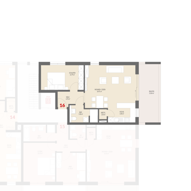 Wohnung zum Kauf Provisionsfrei 356.000 € 2 Zimmer 65,1 m² 2. Geschoss Kanderweg Binzen 79589