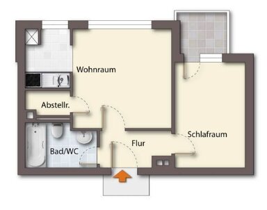 Apartment zur Miete 320 € 1,5 Zimmer 37 m² frei ab sofort Schwaig Schwaig bei Nürnberg 90571