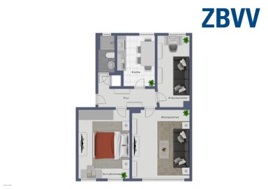 Wohnung zur Miete 470 € 2,5 Zimmer 58,6 m² 1. Geschoss frei ab 16.03.2025 Karlsbader Str. 213 Elmschenhagen-Süd Kiel 24146