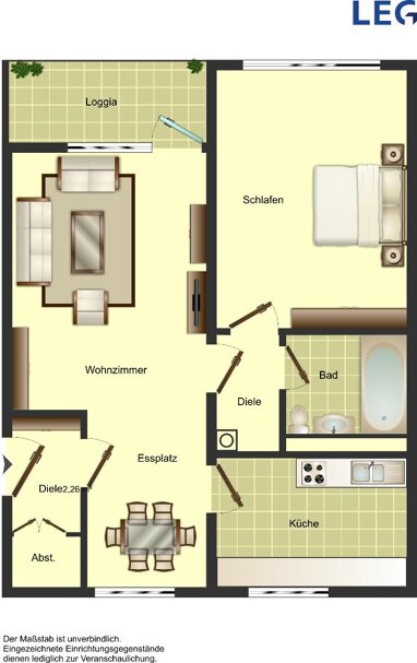 Wohnung zur Miete 591 € 2,5 Zimmer 56,9 m² 2. Geschoss Adam-Stegerwald-Straße 20 Garath Düsseldorf 40595
