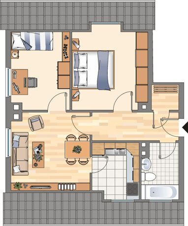 Wohnung zur Miete 409 € 3 Zimmer 50,1 m² 2. Geschoss Gotenstraße 13 Habinghorst Castrop-Rauxel 44579