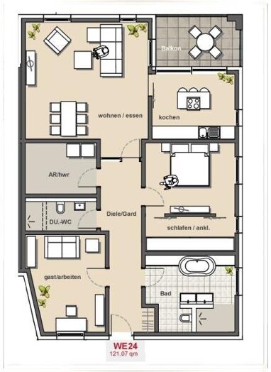 Wohnung zur Miete 1.445 € 3 Zimmer 121,1 m² 2. Geschoss Soest Soest 59494