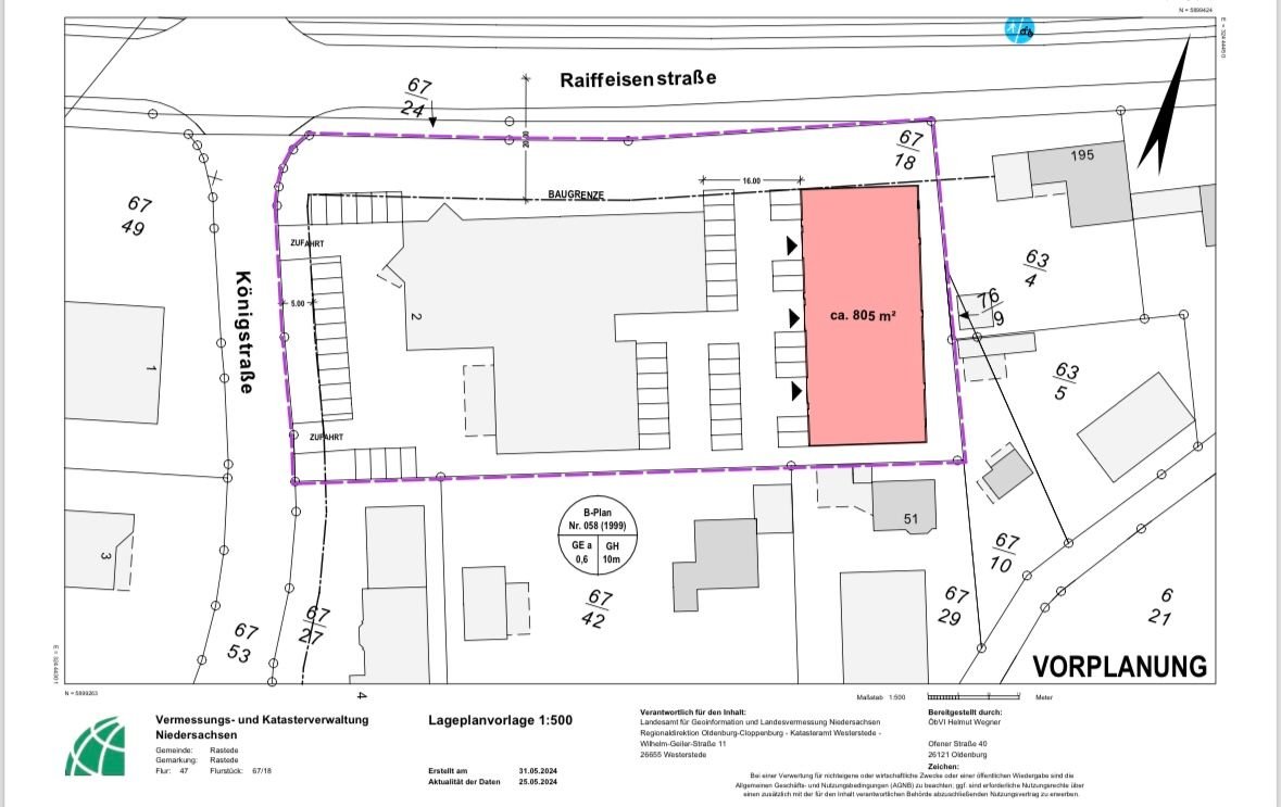 Halle/Industriefläche zur Miete 730 m²<br/>Lagerfläche von 400 m² bis 730 m²<br/>Teilbarkeit Königstr. 2 Leuchtenburg Rastede 26180