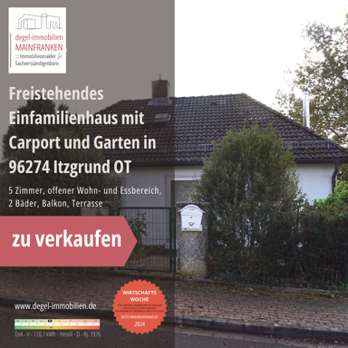 Einfamilienhaus zum Kauf 220.000 € 5 Zimmer 128 m² 1.000 m² Grundstück frei ab sofort Kaltenbrunn Itzgrund 96274