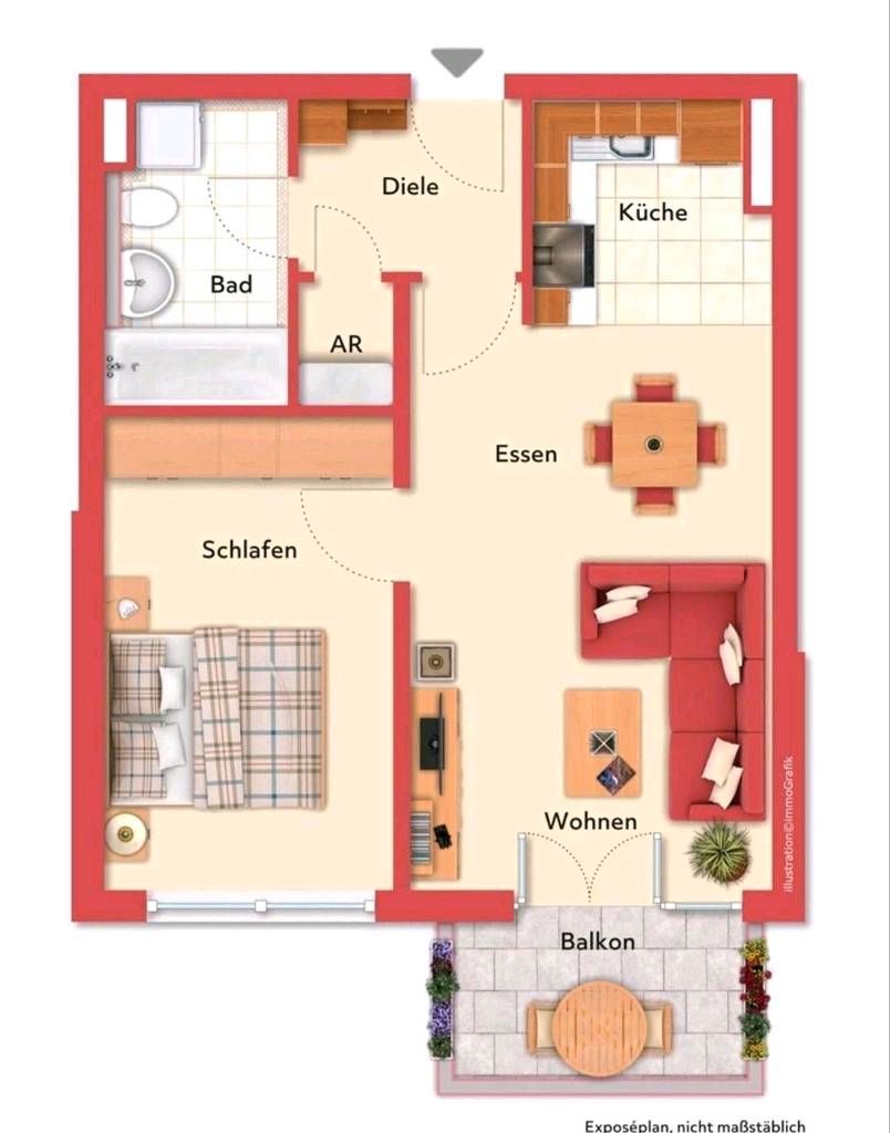 Apartment zur Miete 500 € 2 Zimmer 48 m²<br/>Wohnfläche 1. Stock<br/>Geschoss Pfingstweidstraße 6 Ostend Frankfurt am Main 60316