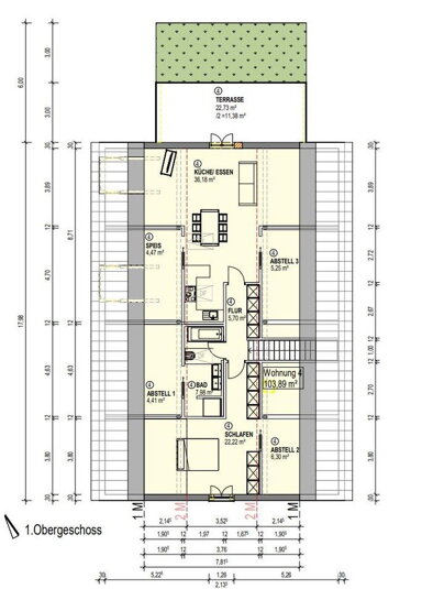 Wohnung zur Miete 990 € 2 Zimmer 104 m² 1. Geschoss Gangkofen Gangkofen 84140