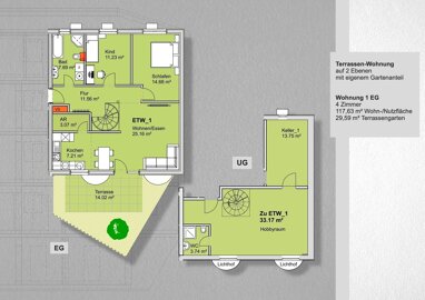Terrassenwohnung zum Kauf Provisionsfrei 660.000 € 4 Zimmer 117,6 m² Erdgeschoss Schniegling Nürnberg 90427