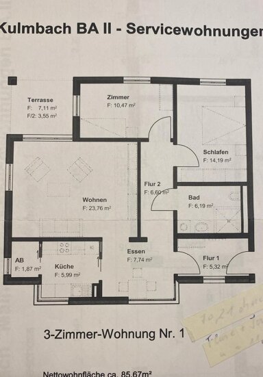 Terrassenwohnung zur Miete 850 € 3 Zimmer 85 m² EG frei ab sofort Pörbitscher Weg 7 Kulmbach Kulmbach 95326