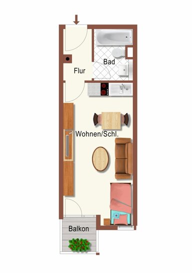 Wohnung zum Kauf 92.000 € 1 Zimmer 26 m² Muggenhof Nürnberg 90429