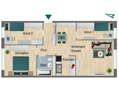 Wohnung zur Miete 118.800 € 4 Zimmer 66 m² Julius-Fucik-Straße 10 Pößneck,Stadt Bodelwitz 07381