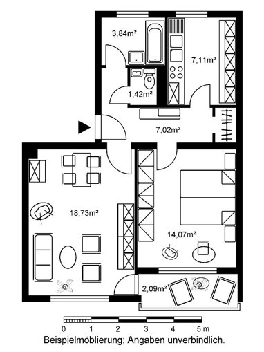 Wohnung zur Miete 480 € 2 Zimmer 54,3 m² 3. Geschoss Alter Rückinger Weg 108 Nordwest Hanau 63452