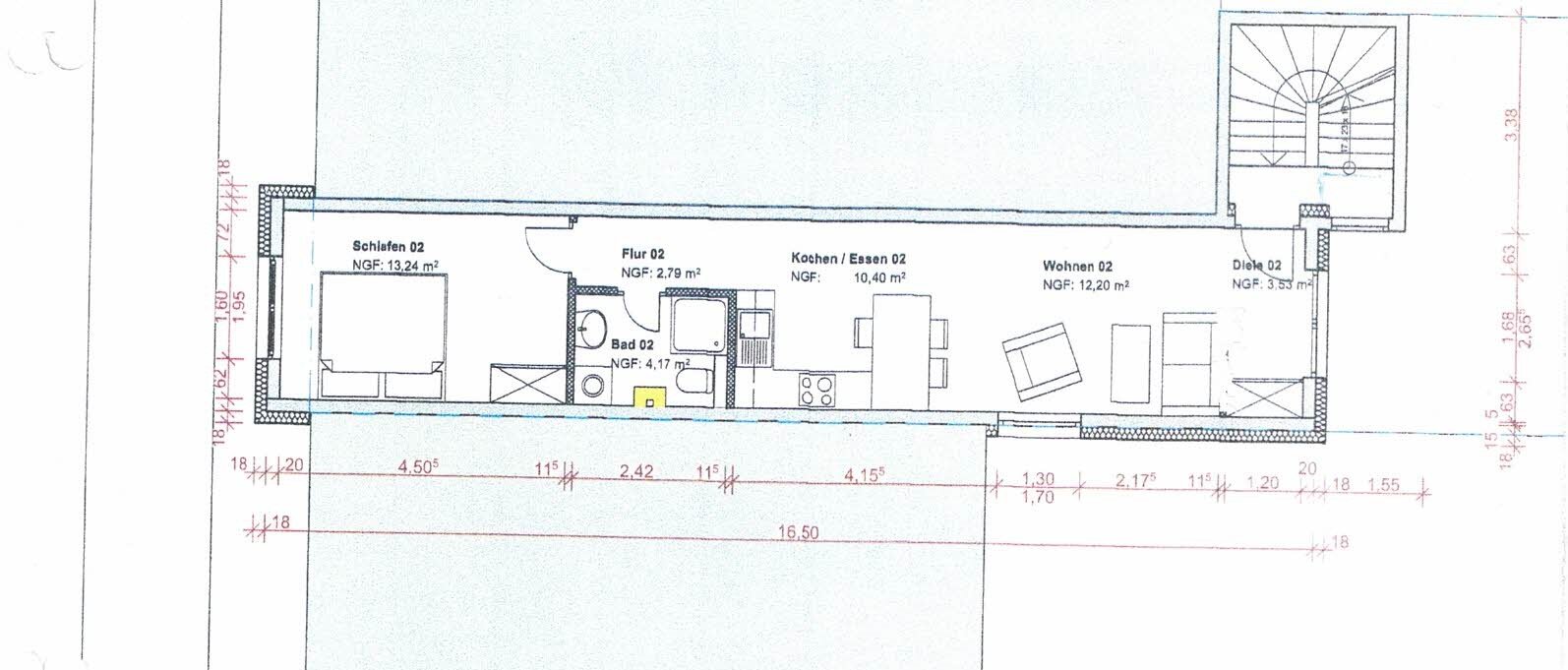 Wohnung zur Miete 523,20 € 2 Zimmer 43,6 m²<br/>Wohnfläche 2. Stock<br/>Geschoss 01.09.2024<br/>Verfügbarkeit Sophienstraße 15a Jena - Zentrum Jena 07743