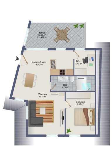 Wohnung zum Kauf 211.000 € 3 Zimmer 55,3 m² Berghaupten 77791