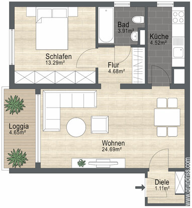 Wohnung zum Kauf 426.600 € 2 Zimmer 54,5 m² Solln München 81479